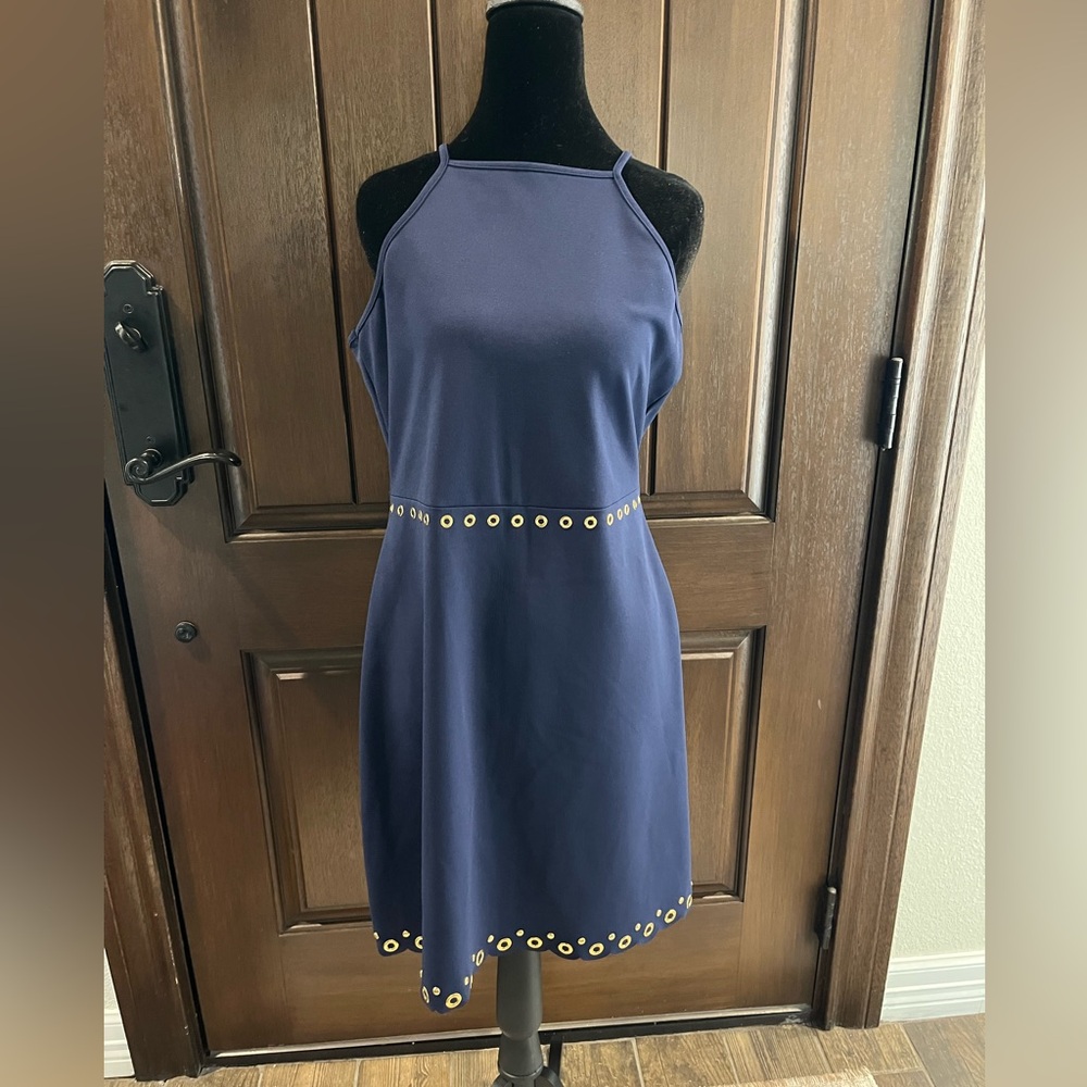 Michael Kors eyelet scolloped dress
